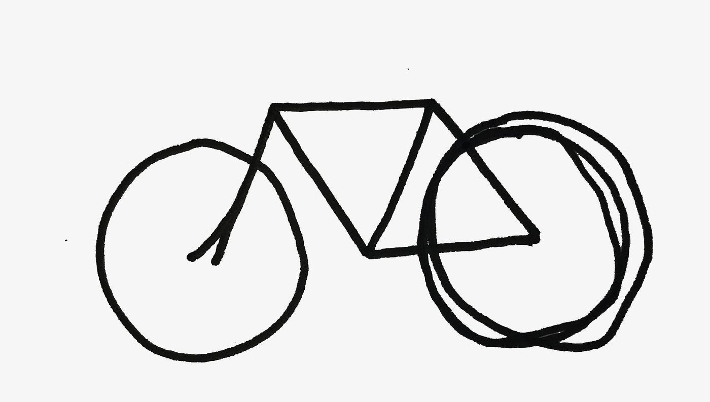 Completed motorcycle drawing with finishing touches, including lights, mirrors, and shading for depth.