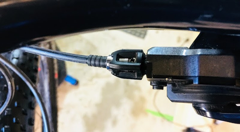 Properly adjusted the chain should run in line with the smallest gear. Photo: Mike Lavery
