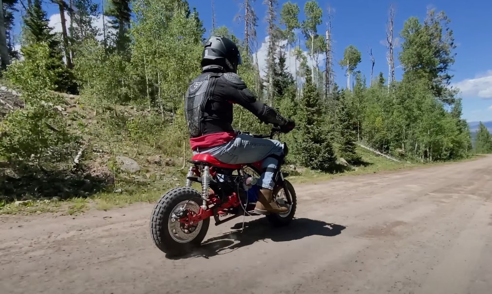 Rider on a mini bike