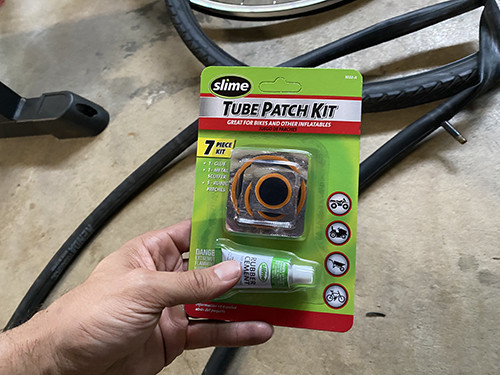 Preparing the inner tube for patching with a metal scuffer