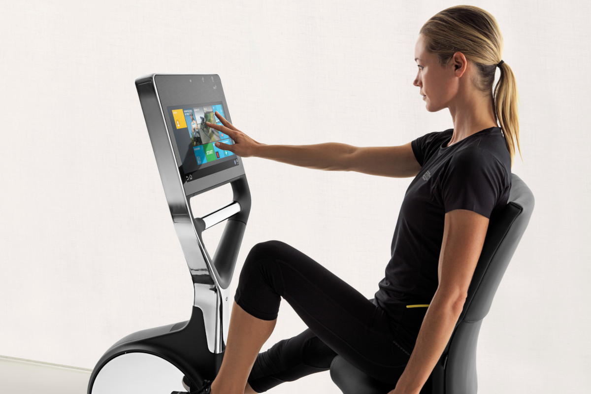 A recumbent bike, ideal for those with back pain
