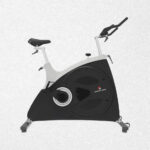 Woman on exercise bike