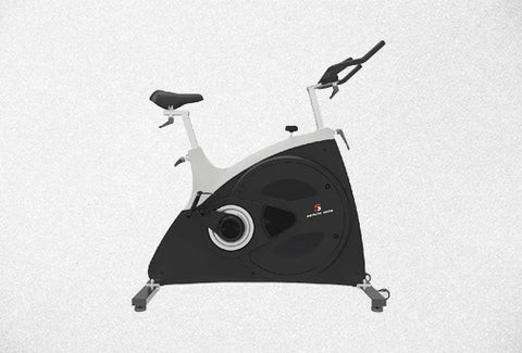 Woman on exercise bike