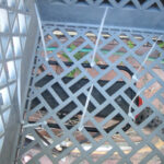 Milk Crate Secured to Bike Rack with Zip Ties