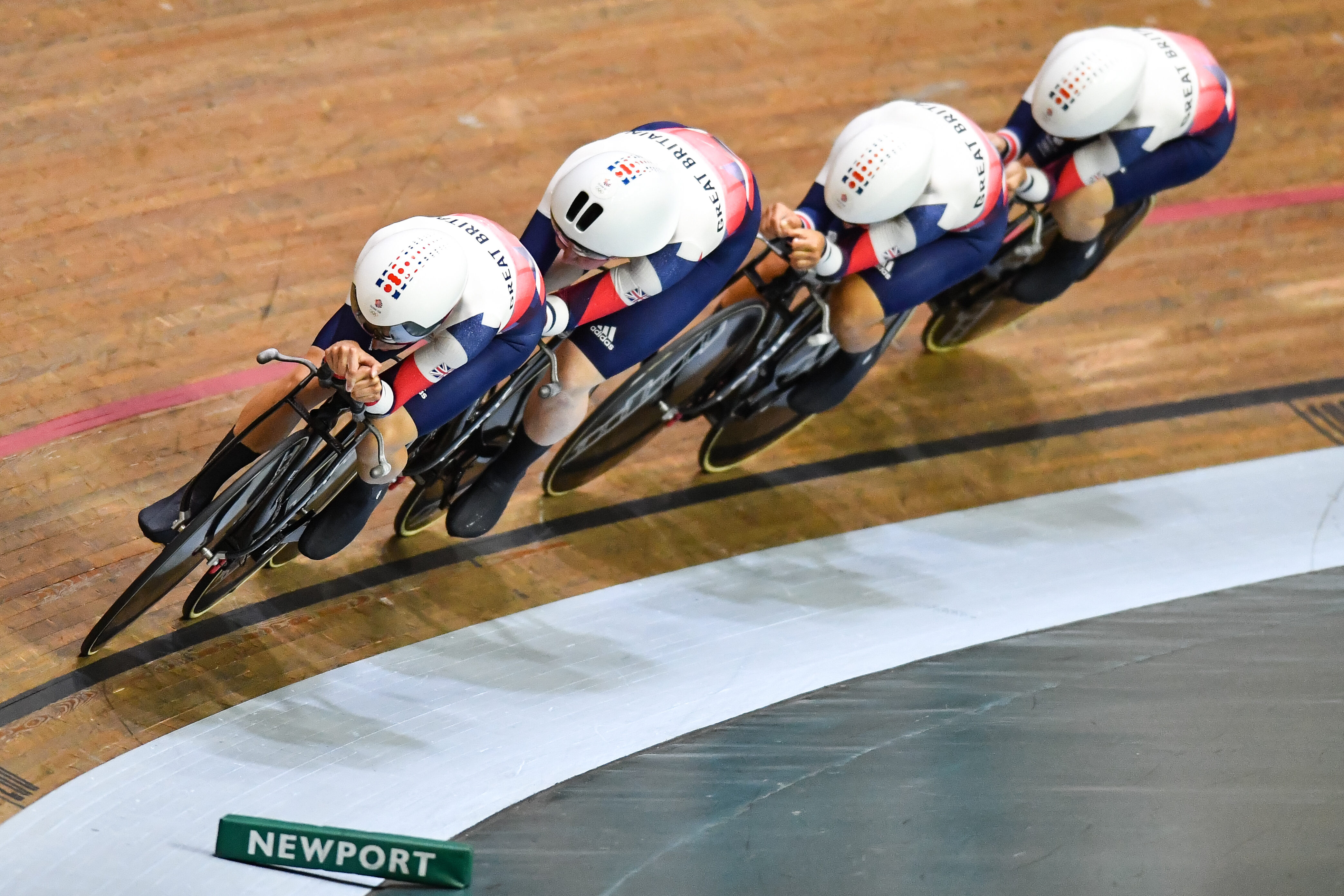 Laura Kenny, Katie Archibald, Elinor Barker and Neah Evans on track